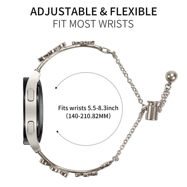 Garmin Forerunner 245 / 245 Music Watchband Heart Clover Decor Zinc Alloy Metal Strap - Starlight