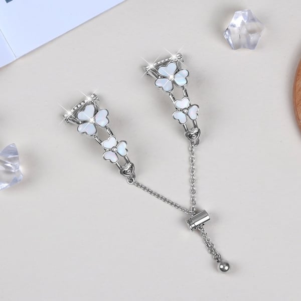 Coros Apex 42mm Watchband Heart Clover Decor Silver Zinc Alloy Metal Strap