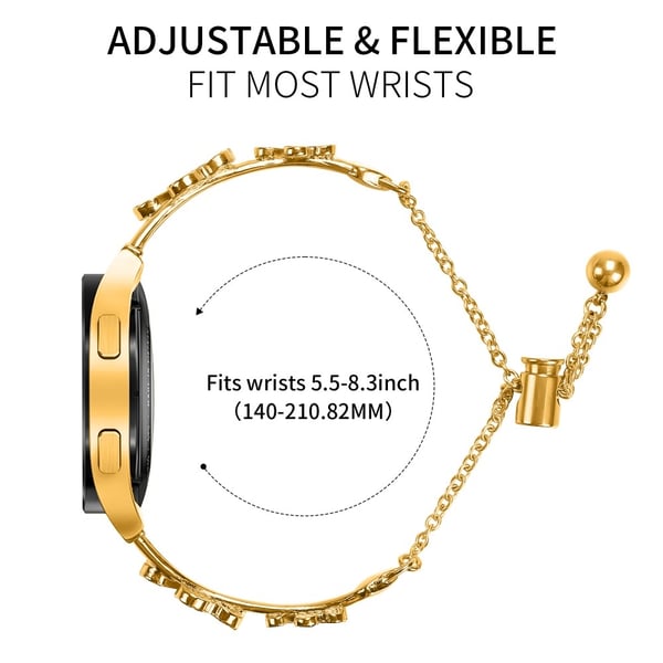 Garmin Forerunner 645 / Forerunner 645 Music Watchband Heart Clover Decor Zinc Alloy Metal Strap - Gold