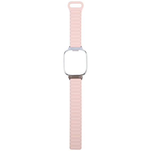 Xiaomi Redmi Watch 5 / 4 Metal Silver Frame Integrated Magnetic Silicone Watch Band - Pink+Blue