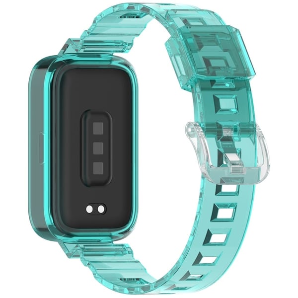 Xiaomi Redmi Band 3 / Smart Band 9 Aktiv gennemsigtig farveskiftende fleksibel urrem integreret med etui - Blå