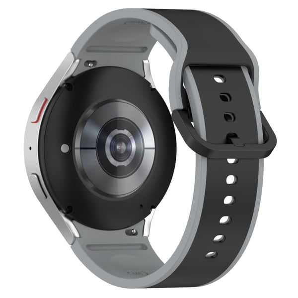 KALEBOL Dual Color Silicone Strap Samsung Galaxy Watch7 / Watch FE 40mm / Watch6 / Watch 5 Watch Band - Black+Grey
