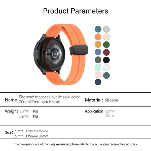 KALEBOL 20mm Magnetisk Buckle Strap Samsung Galaxy Watch6 Classic 47mm / 43mm / Huawei Watch GT 3 Pro 43mm Silicone Watch Band - Sort