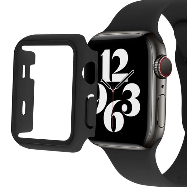 Apple Watch Series 8 (41 mm) enkelt deksel med herdet glass - Svart Apple Watch Series 8 (41 mm) enkelt deksel med herdet glass - Svart