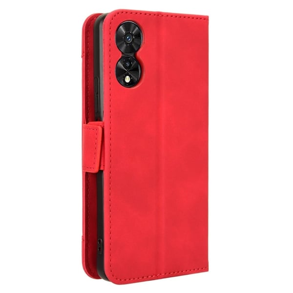 TCL 505 T509K / T5094 Phone Case Multiple Card Slots Wallet Leather Cover - Red