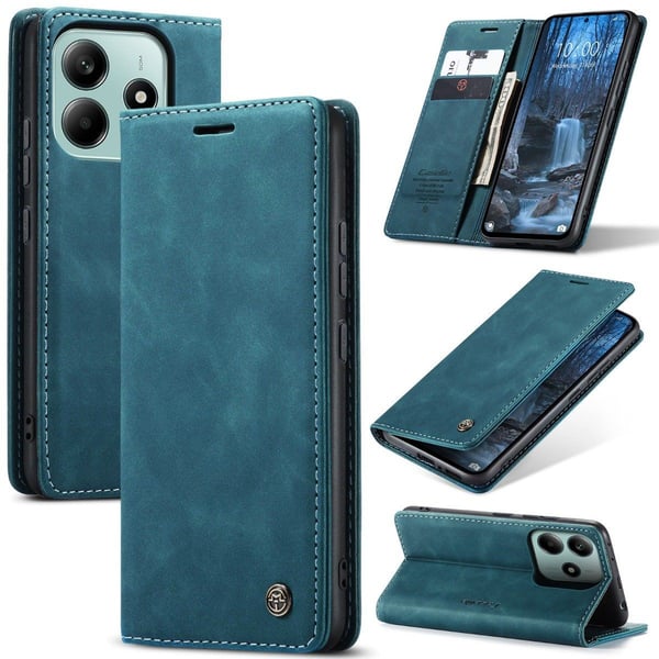 CaseMe Xiaomi Redmi Note 14 5G vintage-etui - Blå