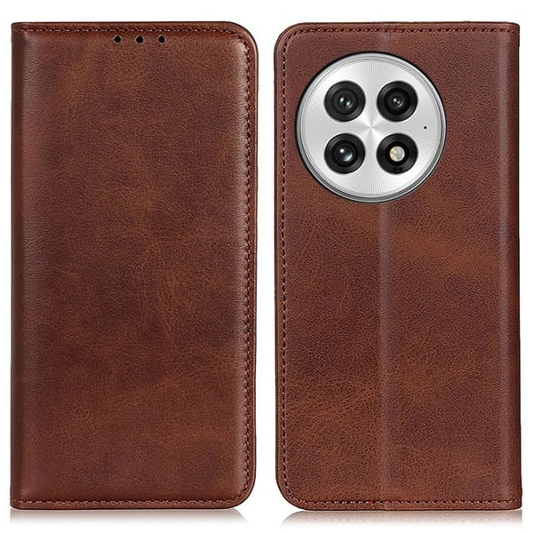 Skinn-etui i lommebok-stil for OnePlus 13 - Kaffe