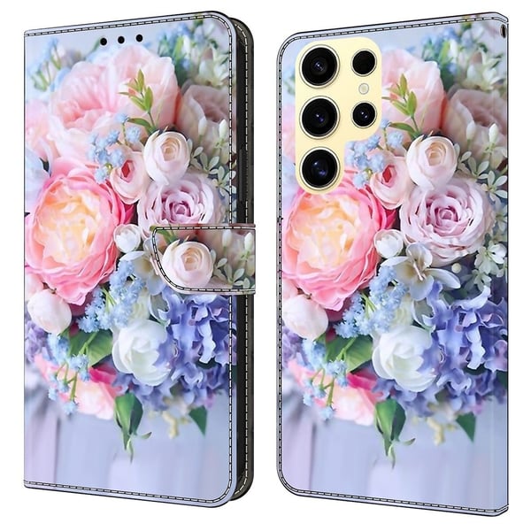 Wonderland Samsung Galaxy S25 Ultra flip etui - Farverig Blomst Wonderland Samsung Galaxy S25 Ultra flip etui - Farverig Blomst