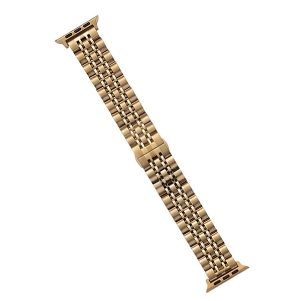 KALEBOL Klockarmband i rostfritt stål Apple Watch Series 10 42mm Butterfly Buckle Strap - Guld KALEBOL Klockarmband i rostfritt stål Apple Watch Series 10 42mm Butterfly Buckle Strap - Guld