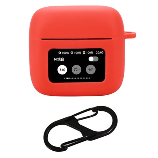 JBL Tour Pro 3 Bluetooth-høretelefonetui Blødt silikonecover med spænde mod tab - Rød JBL Tour Pro 3 Bluetooth-høretelefonetui Blødt silikonecover med spænde mod tab - Rød
