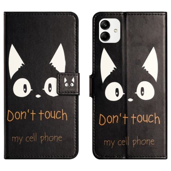Wallet Phone Case Motorola Moto G54 5G Case Pattern Printing Vegan Leather Flip Phone Cover - Don'T Touch My Cell Phone