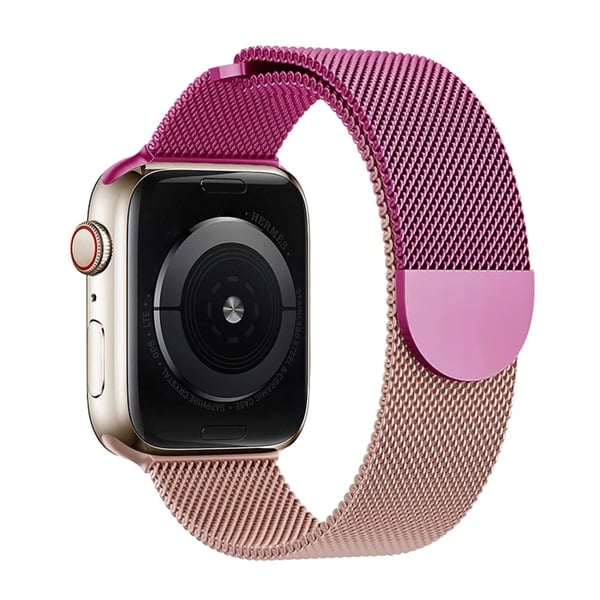 KALEBOL Milanese Magnetic Band Apple Watch Series 10 42mm Stainless Steel Gradient Strap - Purple + Rose Pink KALEBOL Milanese Magnetic Band Apple Watch Series 10 42mm Stainless Steel Gradient Strap - Purple + Rose Pink