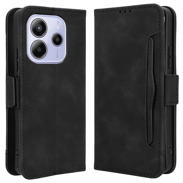Lommebok-etui i moderne skinn-design Xiaomi Redmi Note 14 5G - Svart