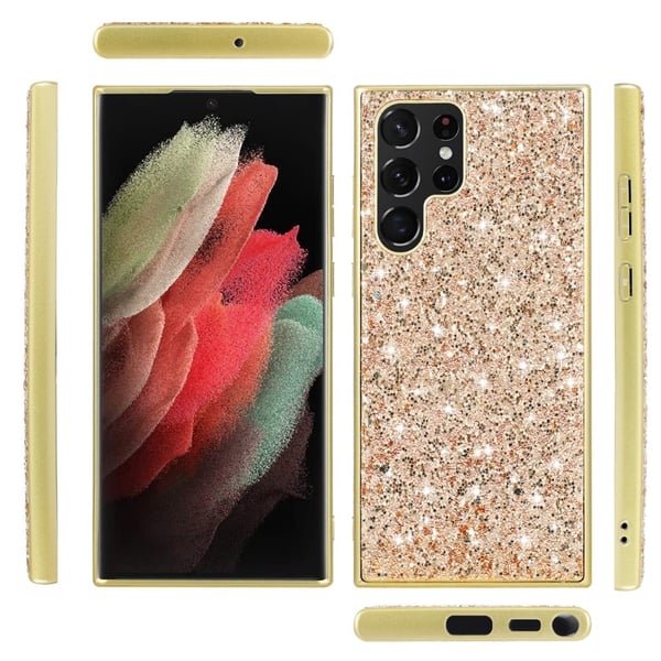 Glitter Samsung Galaxy S25 Ultra cover - Guld