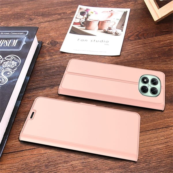 Glatt og tynt premium PU-skinnetui for Xiaomi Redmi Note 14 Pro Plus 5G - Rose Gull