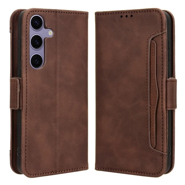 Moderne Samsung Galaxy S25 Plus læderetui med pung - Brun