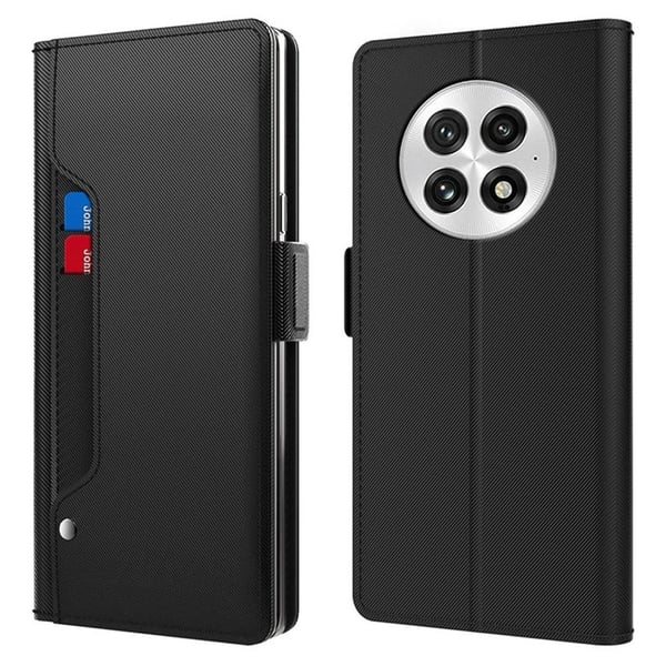 Telefonetui med sminkespeil og glatt design for OnePlus 13 - Svart Telefonetui med sminkespeil og glatt design for OnePlus 13 - Svart