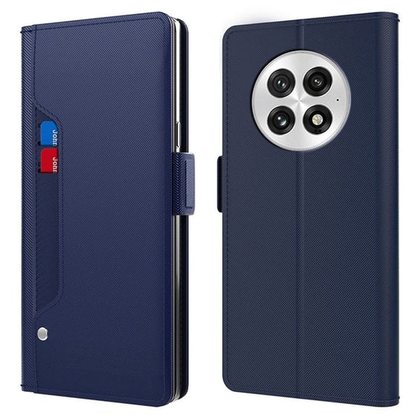 Telefonetui med sminkespeil og glatt design for OnePlus 13 - Blå
