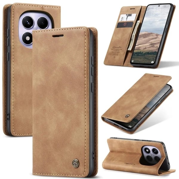 CaseMe Xiaomi Redmi Note 14 Pro 5G vintage-etui - Brun