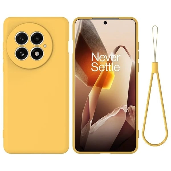 Matt flytende silikondeksel for OnePlus 13 - Gul Matt flytende silikondeksel for OnePlus 13 - Gul