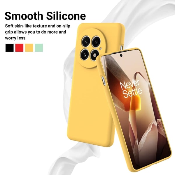 Matt flytende silikondeksel for OnePlus 13 - Gul