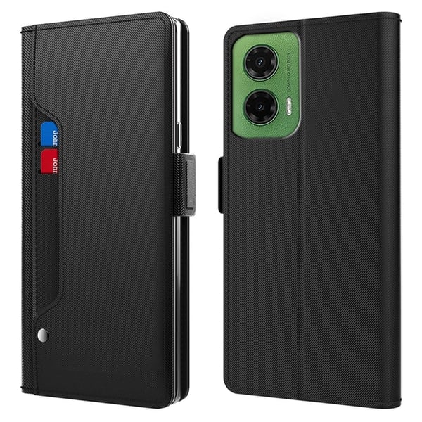 Telefonetui med sminkespeil og glatt design for Motorola Moto G35 - Svart