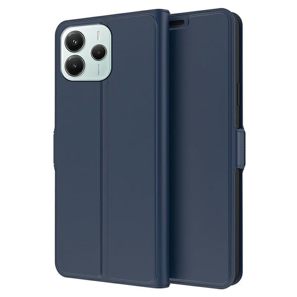 Glatt og tynt premium PU-skinnetui for Xiaomi Redmi Note 14 5G - Blå