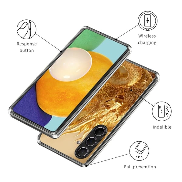 Vibe Samsung Galaxy A56 deksel - Gull Drage Mønster