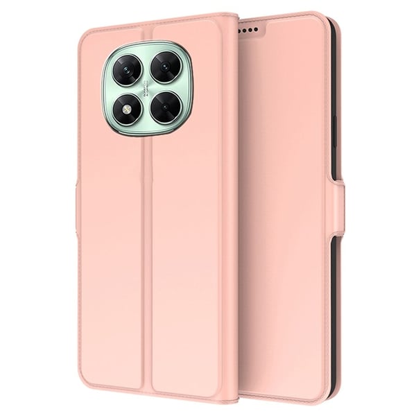 Glatt og tynt premium PU-skinnetui for Xiaomi Redmi Note 14 Pro 5G - Rose Gull