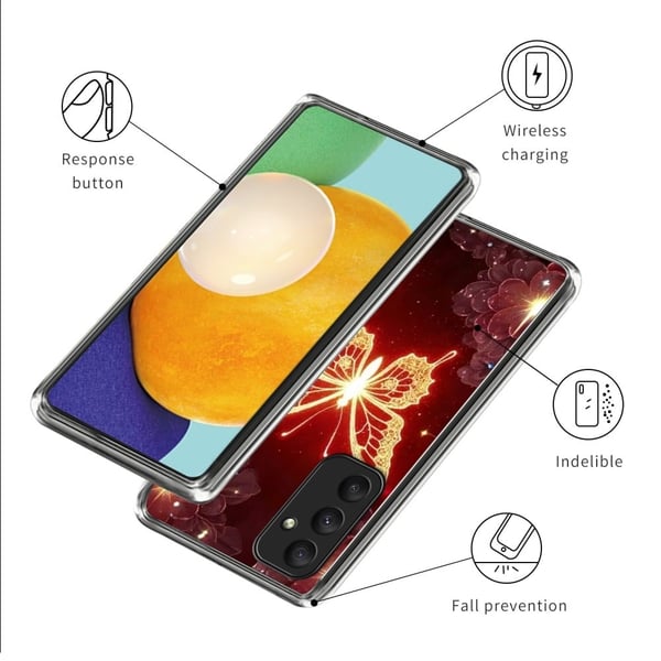 Vibe Samsung Galaxy A35 deksel - Gylden Sommerfugl