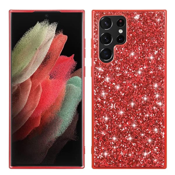 Glitter Samsung Galaxy S25 Ultra kotelot - Punainen