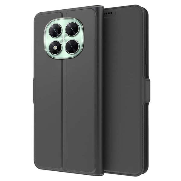 Glatt og tynt premium PU-skinnetui for Xiaomi Redmi Note 14 Pro 5G - Svart
