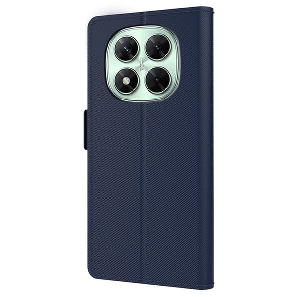 Telefonetui med sminkespeil og glatt design for Xiaomi Redmi Note 14 Pro Plus 5G - Blå
