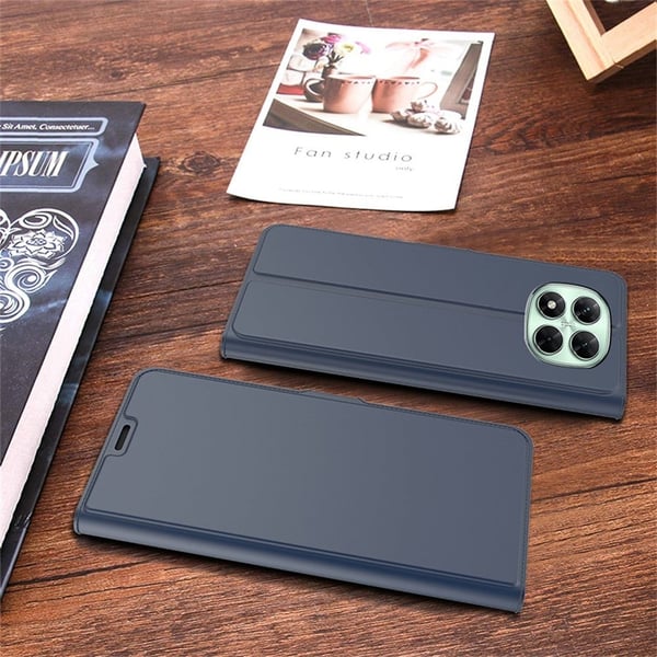 Glatt og tynt premium PU-skinnetui for Xiaomi Redmi Note 14 Pro 5G - Blå