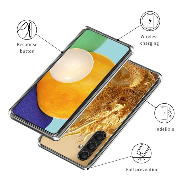 Vibe Samsung Galaxy A36 -kansi - Kultainen Loong-Kuvio