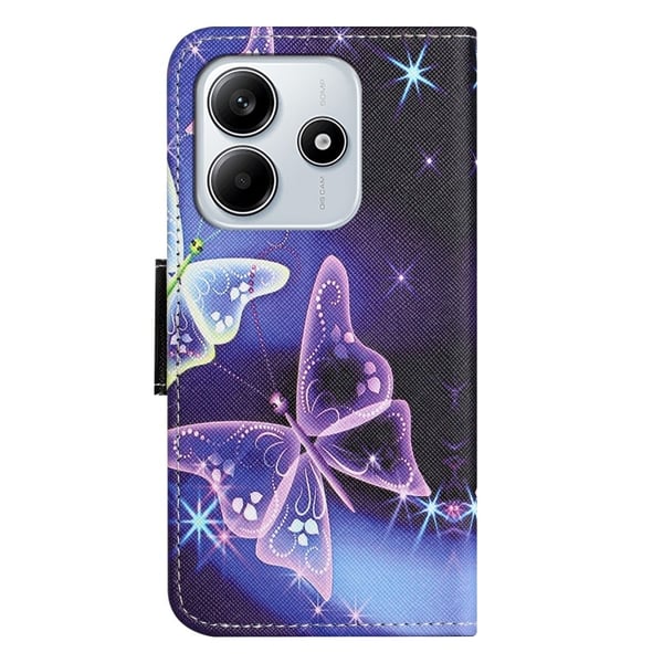 Wonderland Xiaomi Redmi Note 14 5G flip-etui - Glitrende Sommerfugl