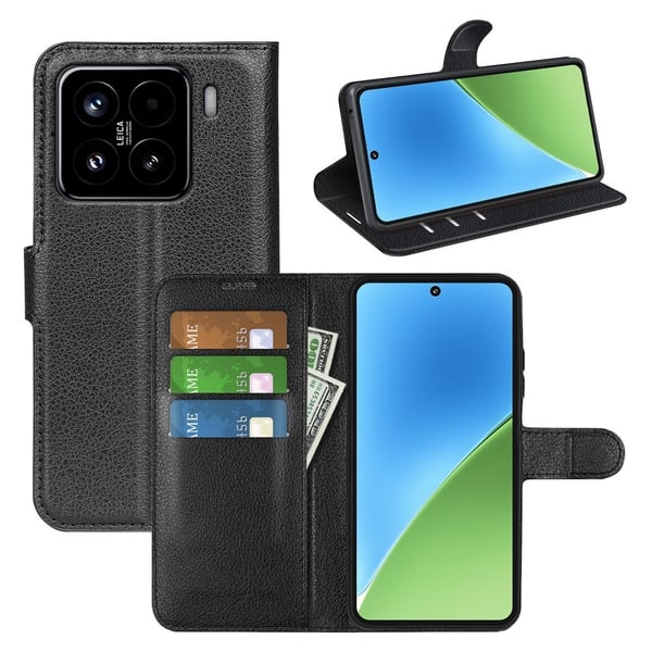 Klassisk Xiaomi 15 flip etui - Sort