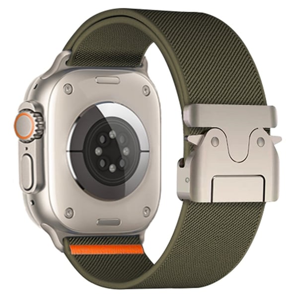 KALEBOL Nylon-klokkerem Apple Watch Series 10 46 mm med fallskjermspenne - Militærgrønn