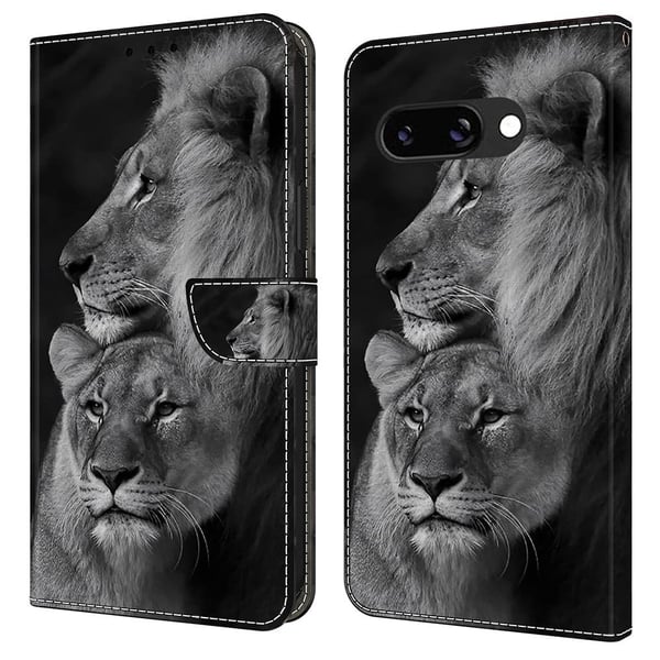 Wonderland Google Pixel 9a flip-etui - Løvepar