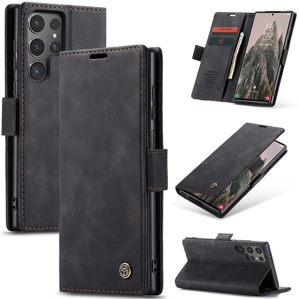 CaseMe Samsung Galaxy S25 Ultra smooth etui - Sort