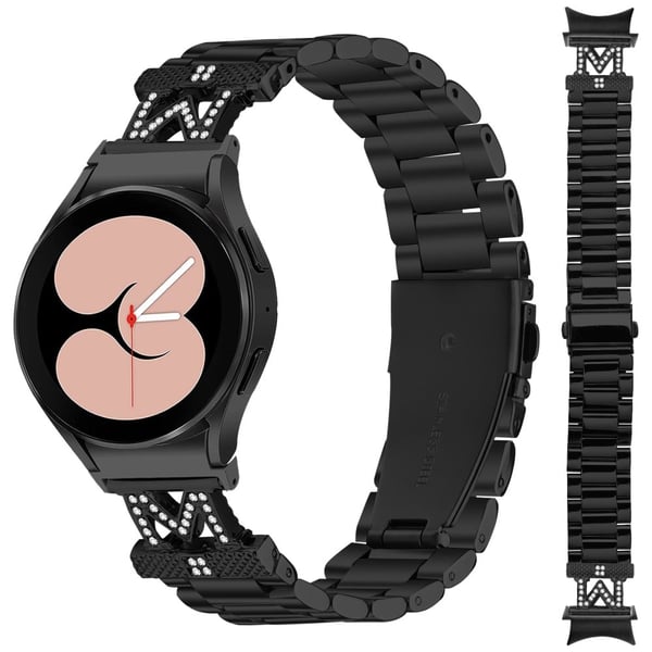 Klokkebåndkontakt Samsung Galaxy Watch 5 Pro 3-leddet rustfritt stålrem - Svart