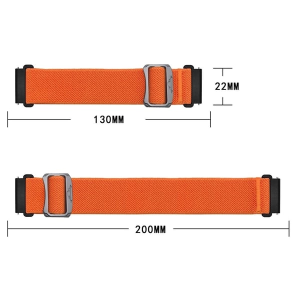 20mm Universal korvaava kellonauha Elastinen nailonpunottu hihna - Musta
