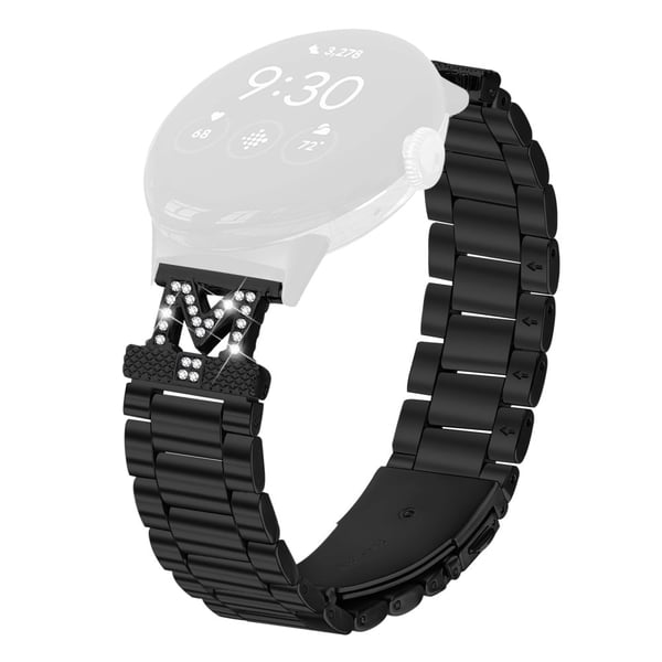 Google Pixel Watch 2 / Pixel Watch Watch Strap Rhinestones Decor 3 Beads Stainless Steel Watch Band - Sort Google Pixel Watch 2 / Pixel Watch Watch Strap Rhinestones Decor 3 Beads Stainless Steel Watch Band - Sort