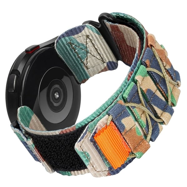 20mm Watch Band Samsung Galaxy Watch6 Classic 47mm 43mm / Huawei Watch GT 3 Pro 43mm / GT 3 42mm Nylon Woven Magic Tape Strap - Jungle-Camouflage