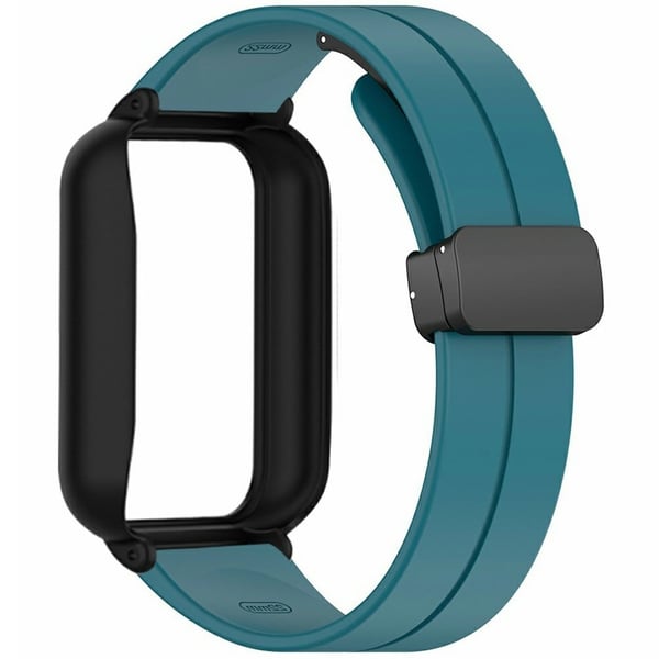 Xiaomi Smart Band 9 Pro-rem med etui 2 i 1 Silikonklokkebånd Magnetisk sammenleggbar spenne - Cyan
