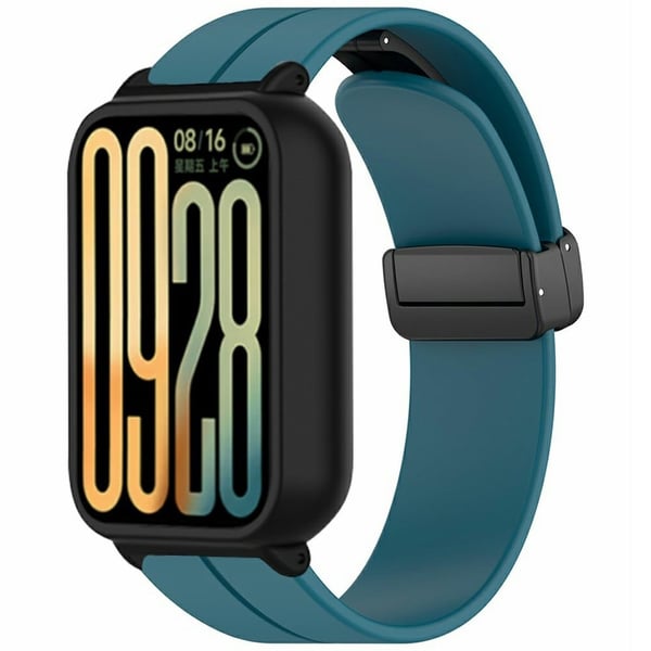 Xiaomi Smart Band 9 Pro-rem med etui 2 i 1 Silikonklokkebånd Magnetisk sammenleggbar spenne - Cyan