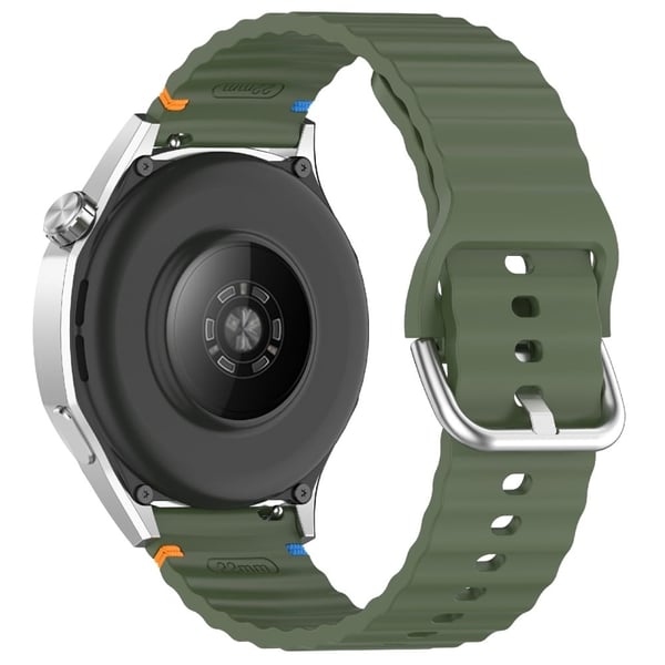 20mm Silicone Watch Band Stitch Line Wave Design Wrist Strap Huawei / Samsung / Garmin Smartwatches - Starlight