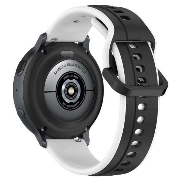KALEBOL 20 mm silikonklokkerem med to farger - Svart + Hvit