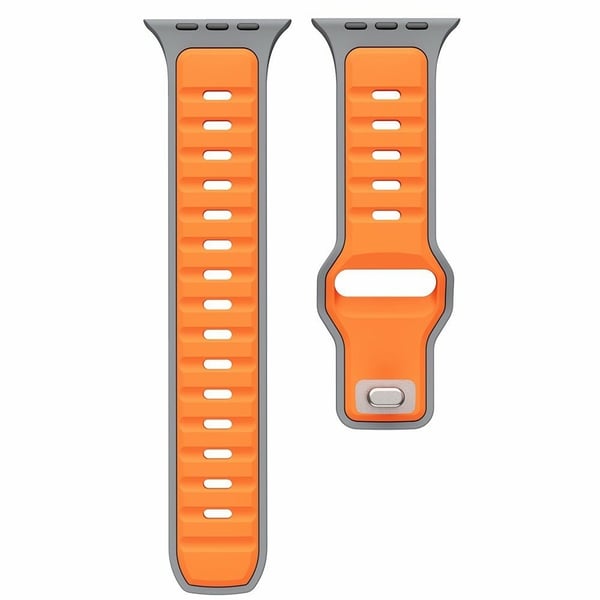 Silicone Strap Apple Watch Series 49mm - 45mm - 44mm - 42mm Dual Color Sport Wrist Band - Grey / Light Green