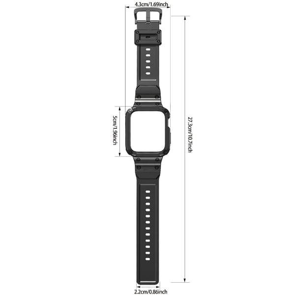 Apple Watch Series 10 46mm Flexible One-Piece Solid Color Watchband with Protective Case - Starlight